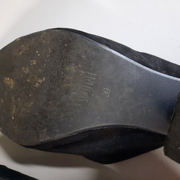 Sofree Size 39 / 8 Embroidered Chunky Heels Floral Mule Slip On Black Red Cute - Picture 11 of 12